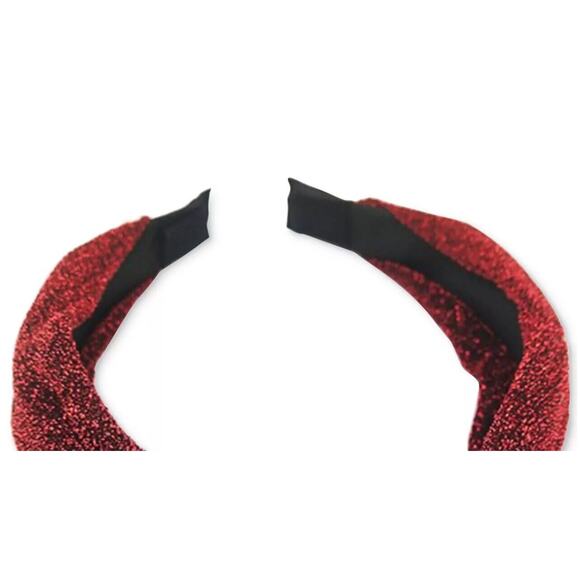 Shiny Red Holiday Headband Women's Hair Fashion Elegant Chic Hairband Style NEW - Picture 6 of 6